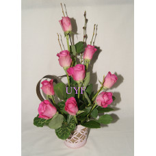 Fresh Pink Roses Flower Arrangement